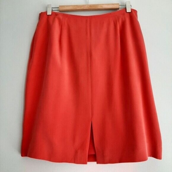 JONES NEW YORK 100% Silk Light Mini Skirt Red Sz M - Picture 7 of 9